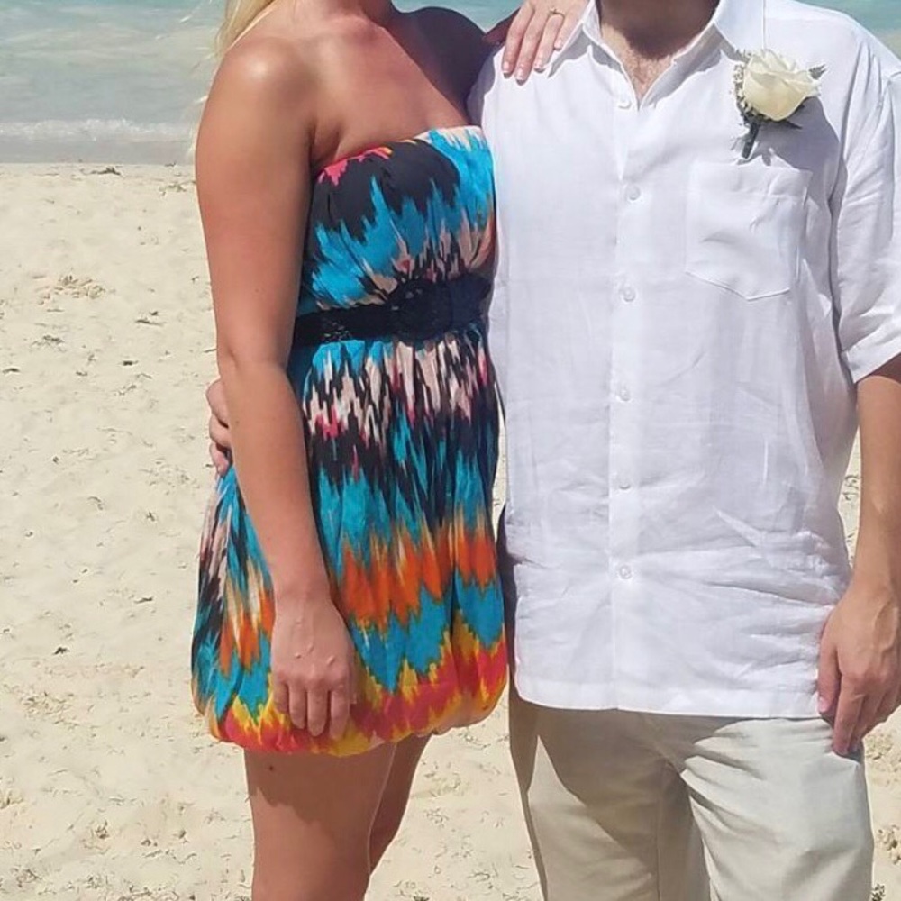 Charlotte Russe Tie Dye Strapless Dress S - Picture 2 of 12